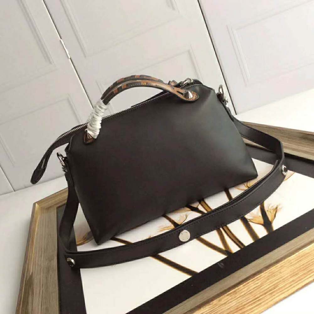 Fendi Women By the Way Regular Leather Boston Bag-Black - image 5