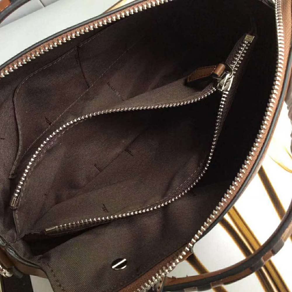 Fendi Women By the Way Regular Leather Boston Bag-Brown - image 10
