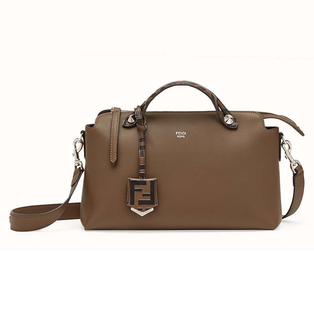 Fendi Women By the Way Regular Leather Boston Bag-Brown - image 1