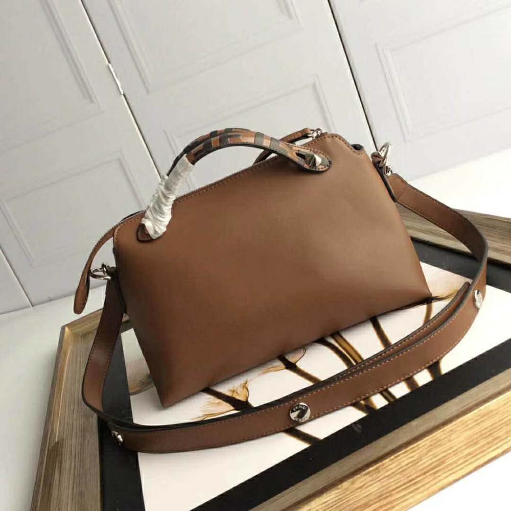 Fendi Women By the Way Regular Leather Boston Bag-Brown - image 3