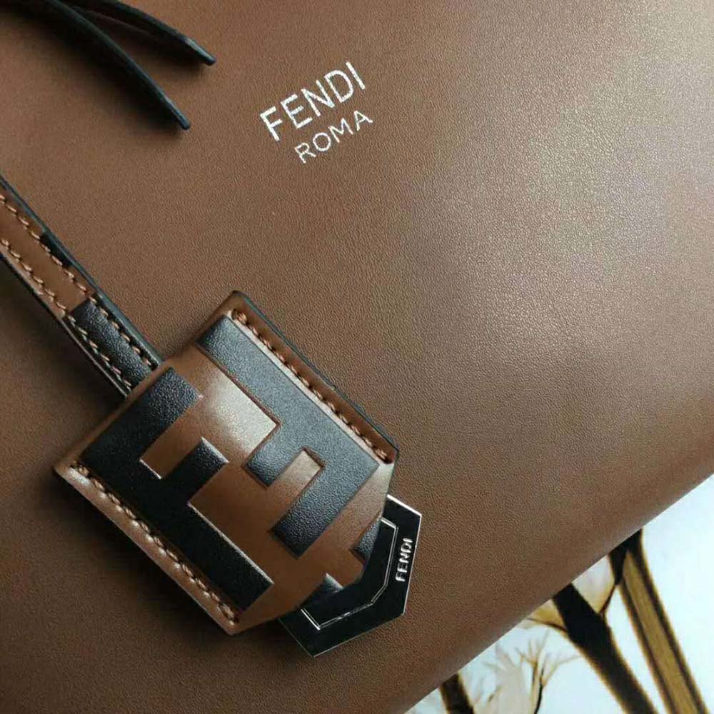 Fendi Women By the Way Regular Leather Boston Bag-Brown - image 8
