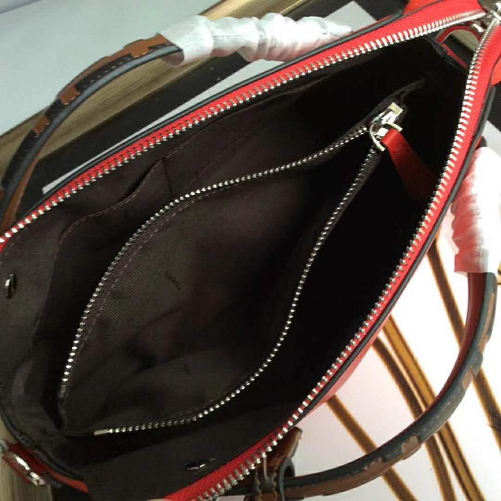 Fendi Women By the Way Regular Leather Boston Bag-Red - image 10