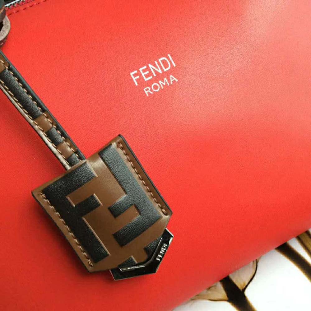 Fendi Women By the Way Regular Leather Boston Bag-Red - image 8