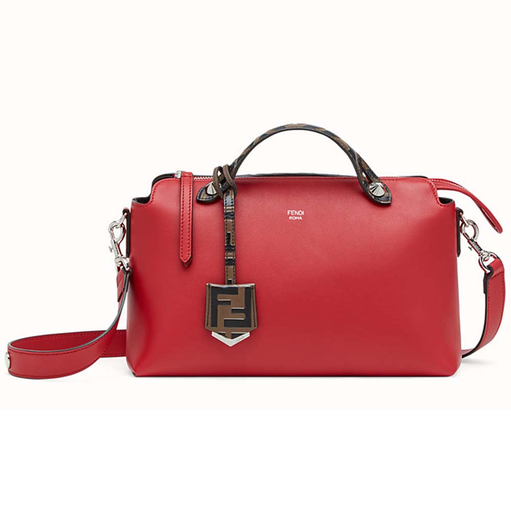 Fendi Women By the Way Regular Leather Boston Bag-Red - image 1