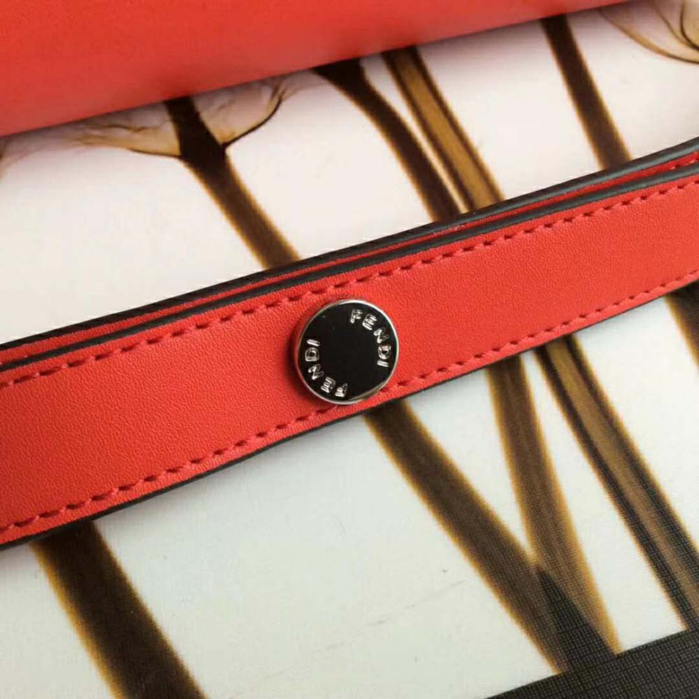 Fendi Women By the Way Regular Leather Boston Bag-Red - image 7