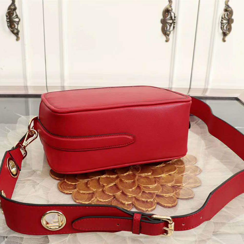 Fendi Women Camera Case Leather Bag-Red - image 5