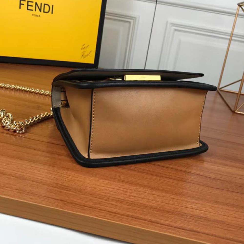 Fendi Women KAN I F Small Black Leather Mini-Bag in Calf - image 4