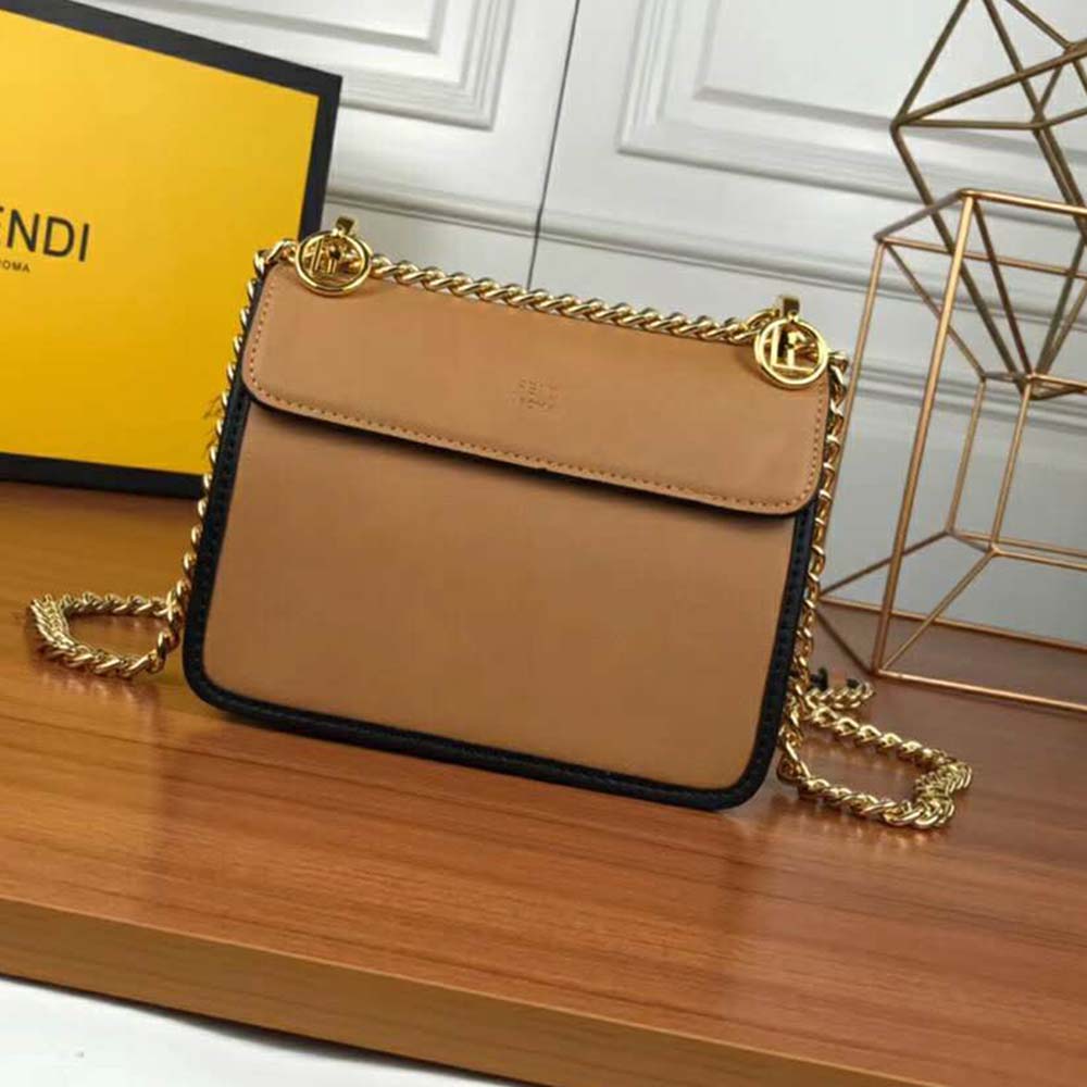 Fendi Women KAN I F Small Black Leather Mini-Bag in Calf - image 5