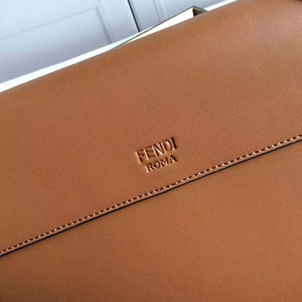 Fendi Women Kan I F Leather Bag in Calfskin Leather-Brown - image 7