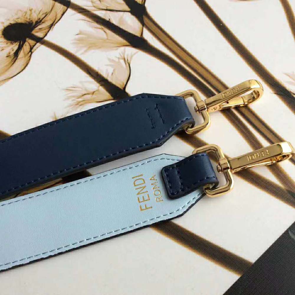 Fendi Women Kan I F Pale Blue Leather Bag with Exotic Details - image 6