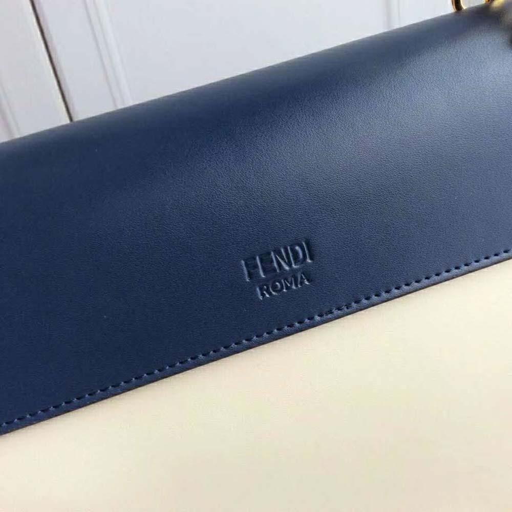 Fendi Women Kan I F Pale Blue Leather Bag with Exotic Details - image 8
