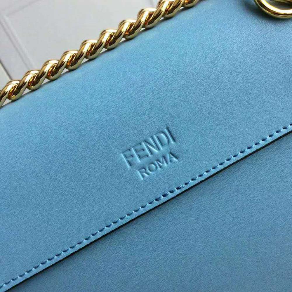Fendi Women Kan I F Small Pale Blue Leather Mini Bag - image 8
