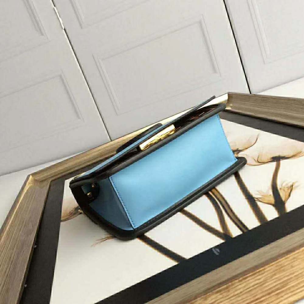 Fendi Women Kan I F Small Pale Blue Leather Mini Bag - image 5