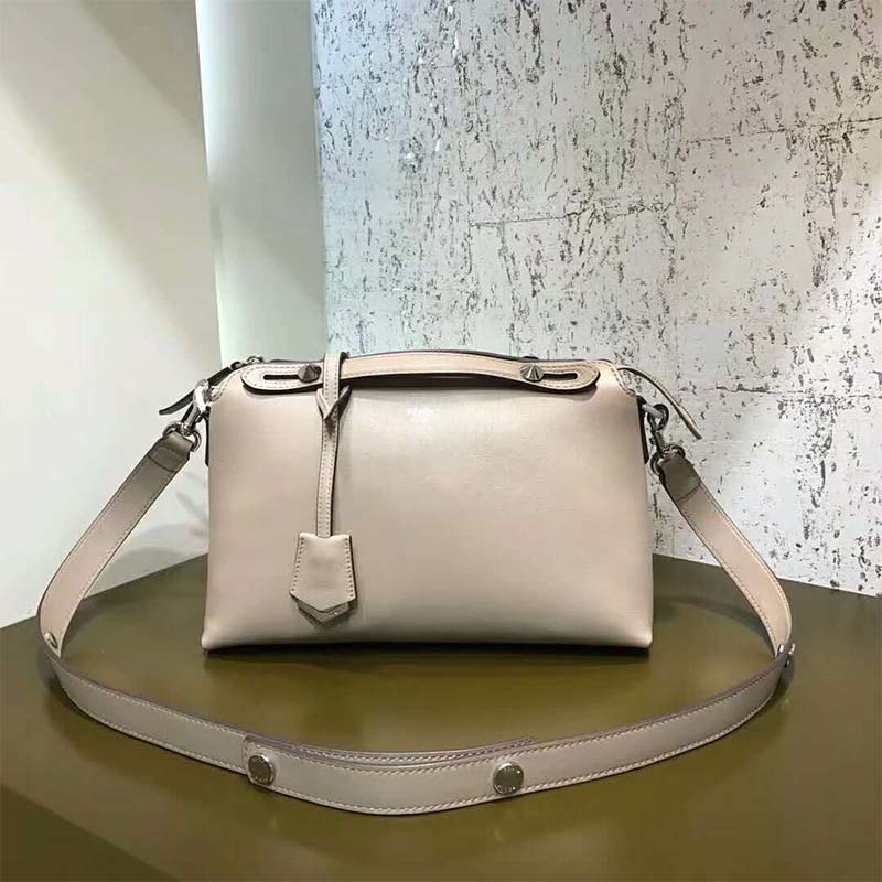 Close-up of gold-tone hardware on Fendi Women Large By the Way Boston Bag