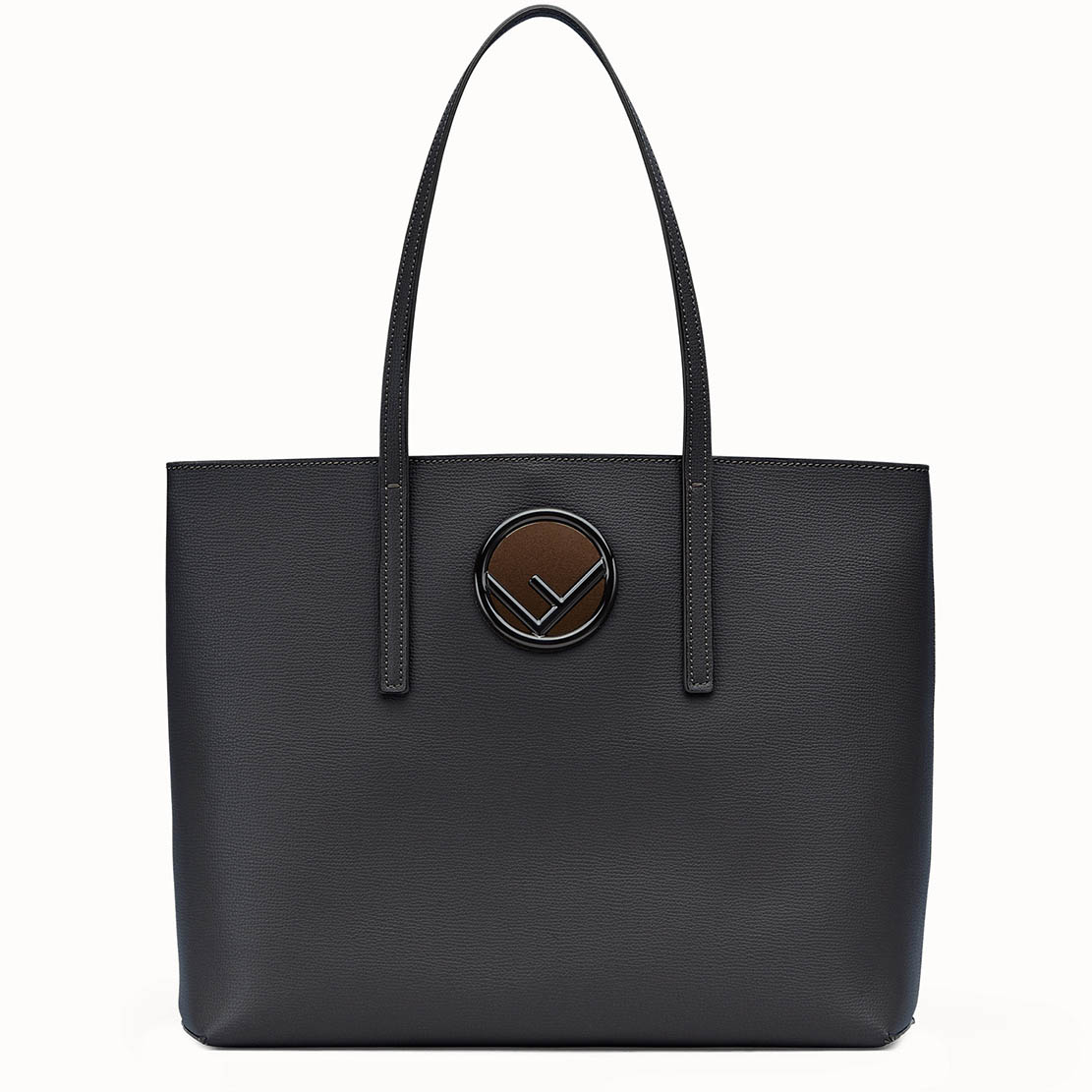 Fendi Women Leather Logo Shopper Bag-Black - image 1
