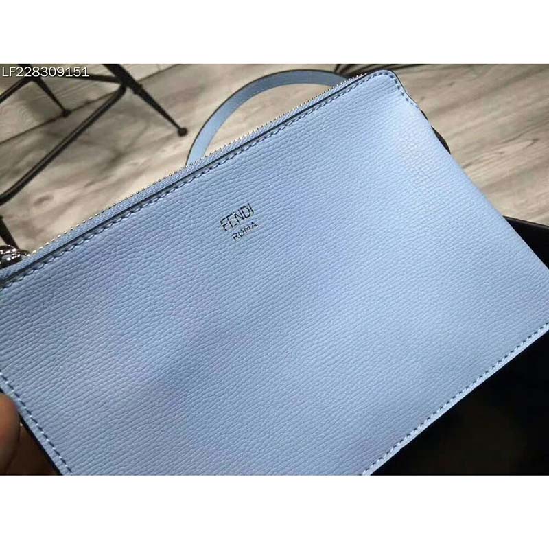 Fendi Women Leather Logo Shopper Bag-Blue - image 7