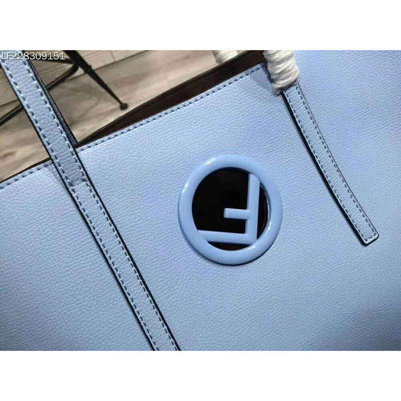 Fendi Women Leather Logo Shopper Bag-Blue - image 6