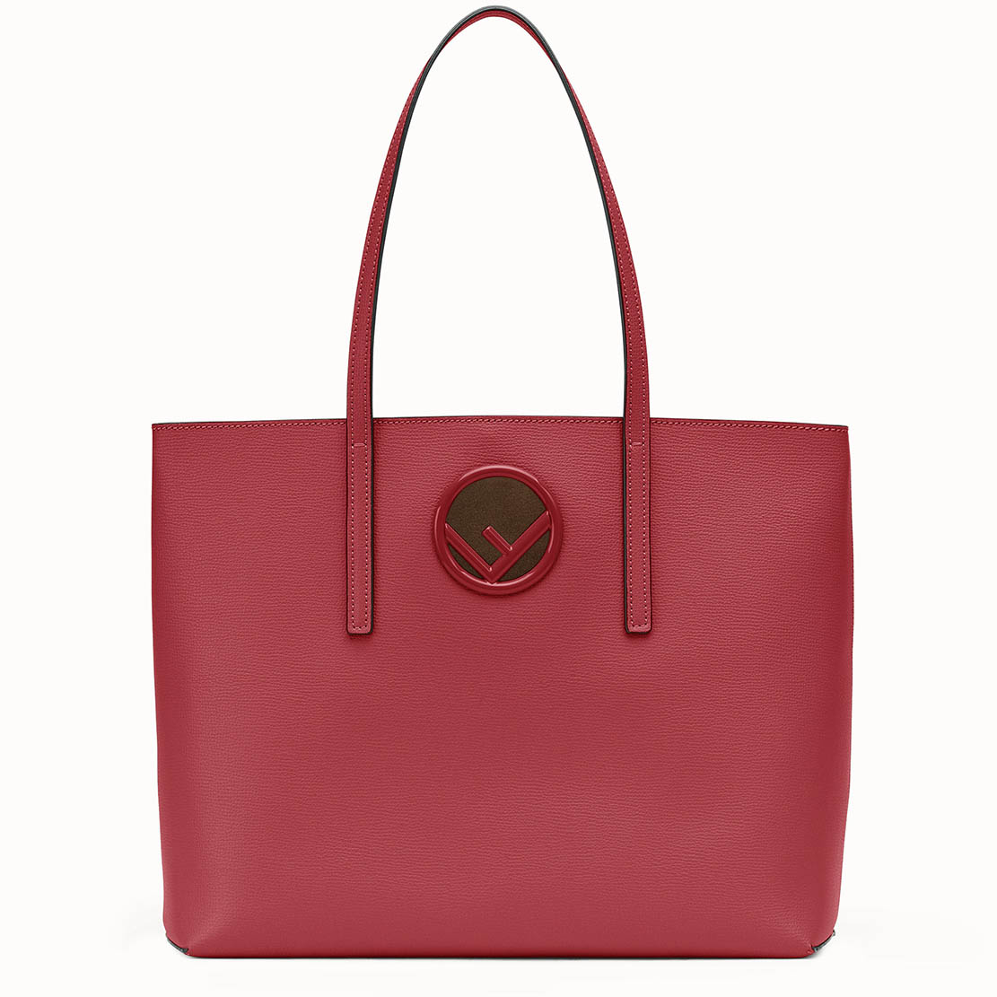 Fendi Women Leather Logo Shopper Bag-Maroon - image 1
