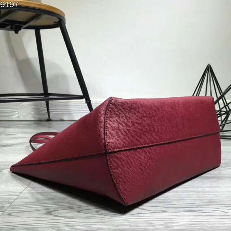 Fendi Women Leather Logo Shopper Bag-Maroon - image 5
