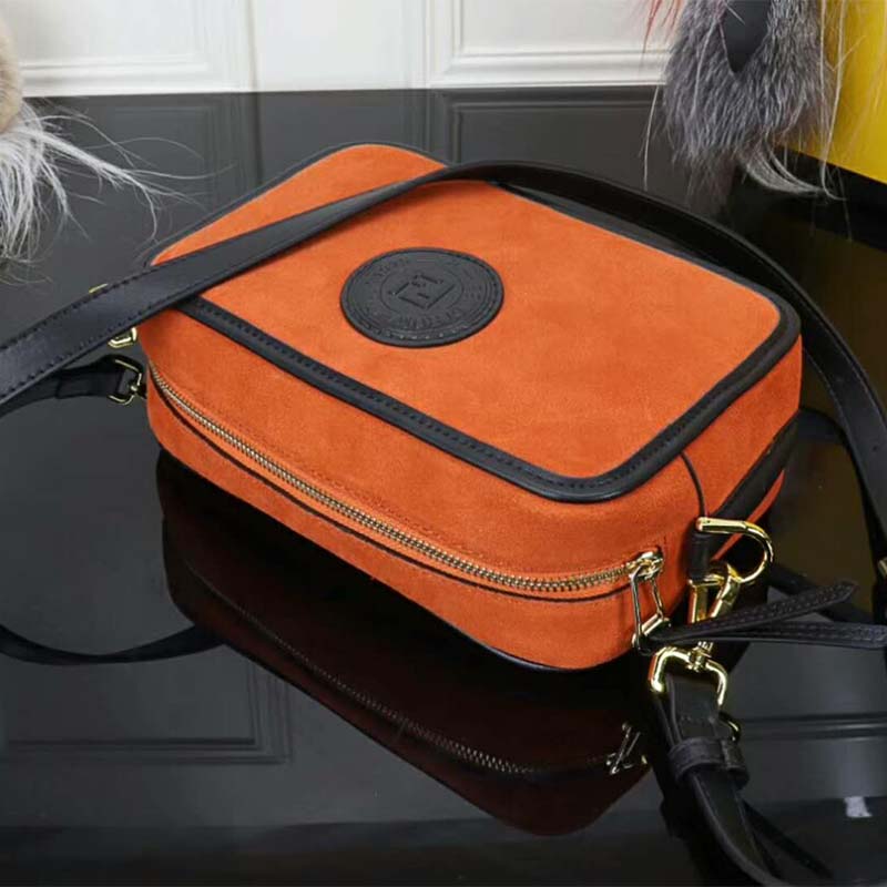 Fendi Women Mini Camera Case Natural-Color Suede Bag-Brown - image 4