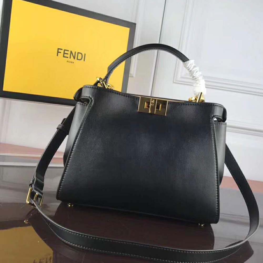 Fendi Women Peekaboo Essentially Bag in Calfskin Leather-Black - image 3
