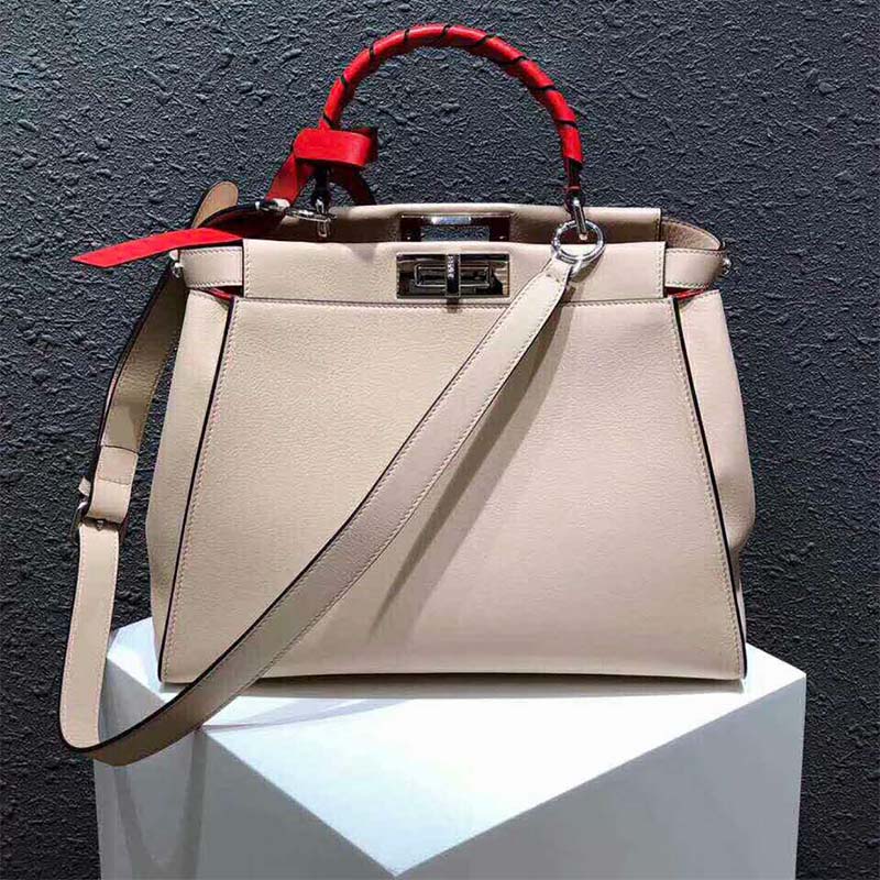 Close-up of gold-tone hardware on Fendi Peekaboo Rregular bag