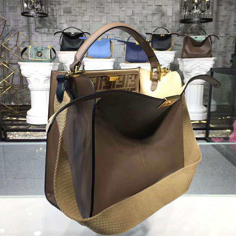 Fendi Women Peekaboo X-Lite Regular Leather Bag-Brown - image 3