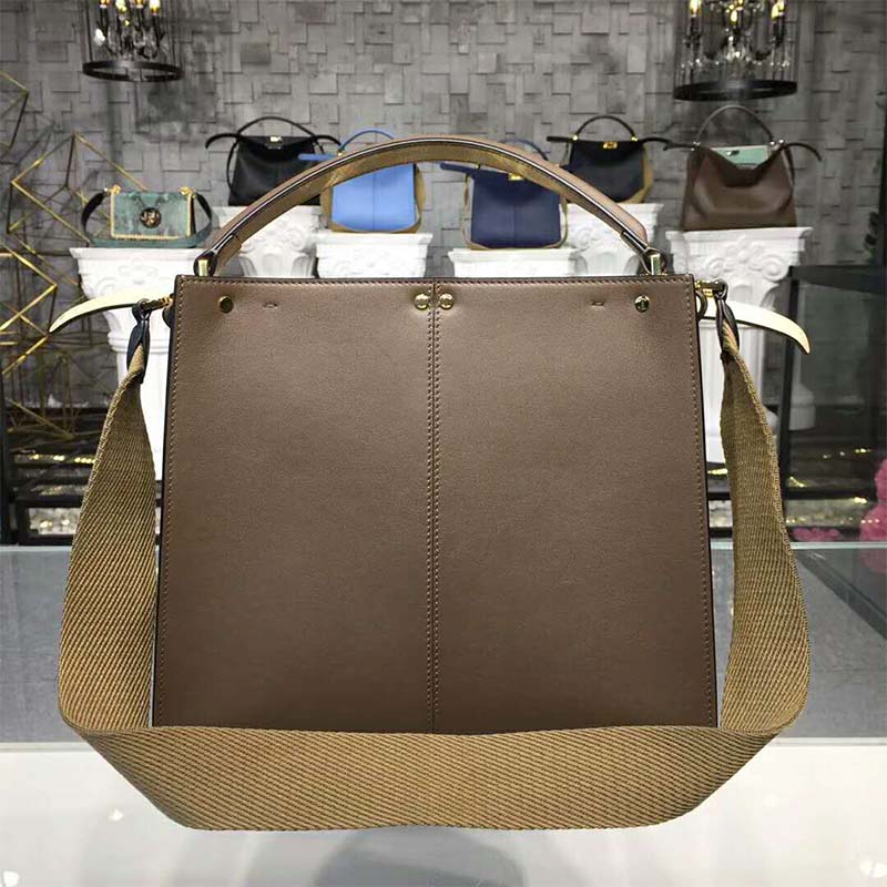 Fendi Women Peekaboo X-Lite Regular Leather Bag-Brown - image 2