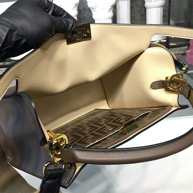 Fendi Women Peekaboo X-Lite Regular Leather Bag-Brown - image 5