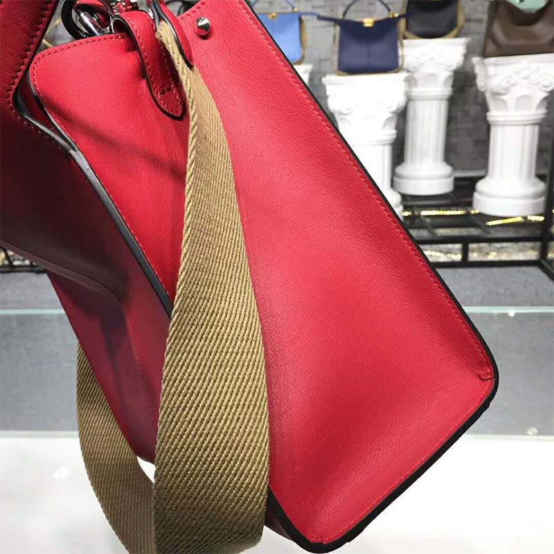 Fendi Women Peekaboo X-Lite Regular Leather Bag-Red - image 9
