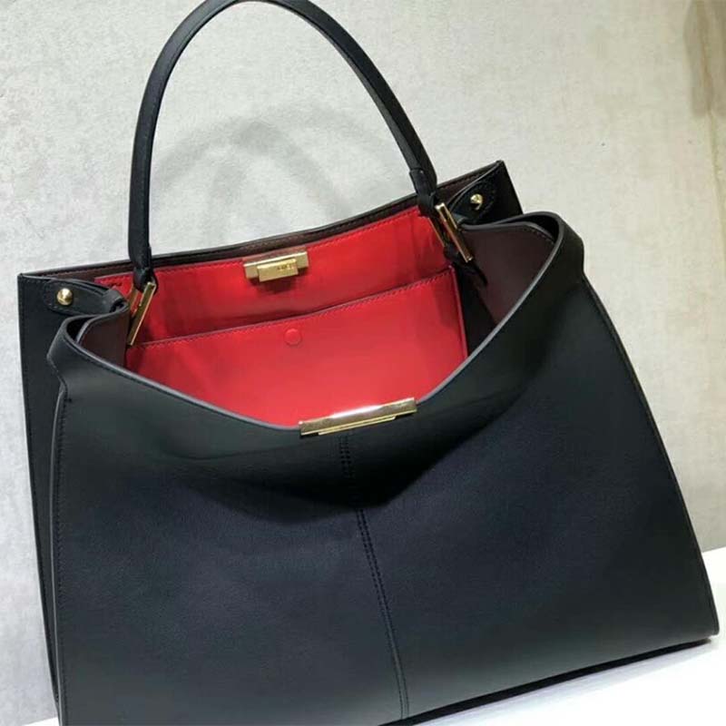 Fendi Women Peekaboo X-Lite in Leather Bag-Black - image 5