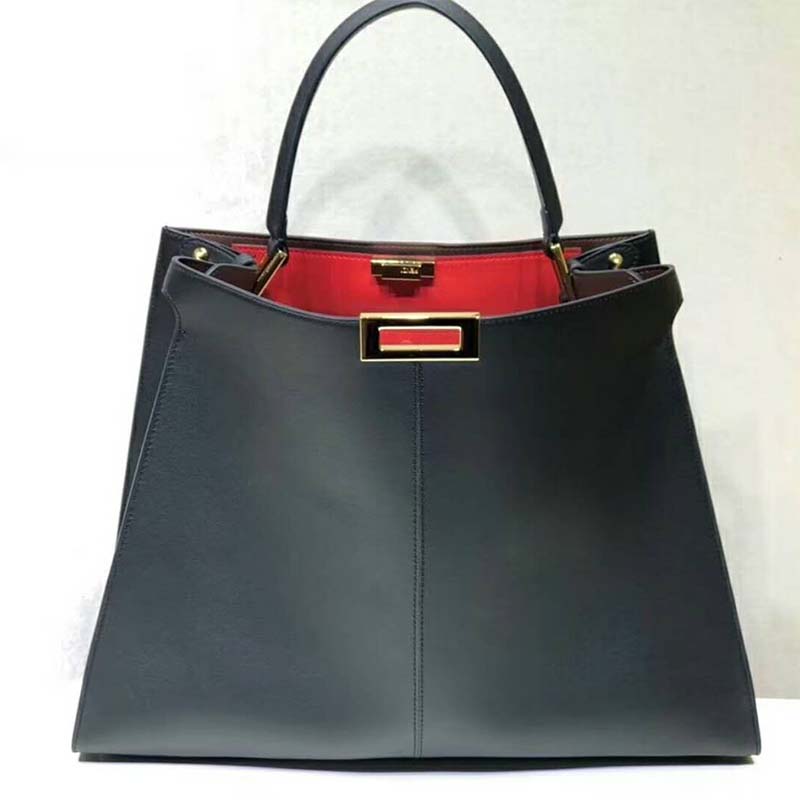 Fendi Women Peekaboo X-Lite in Leather Bag-Black - image 3
