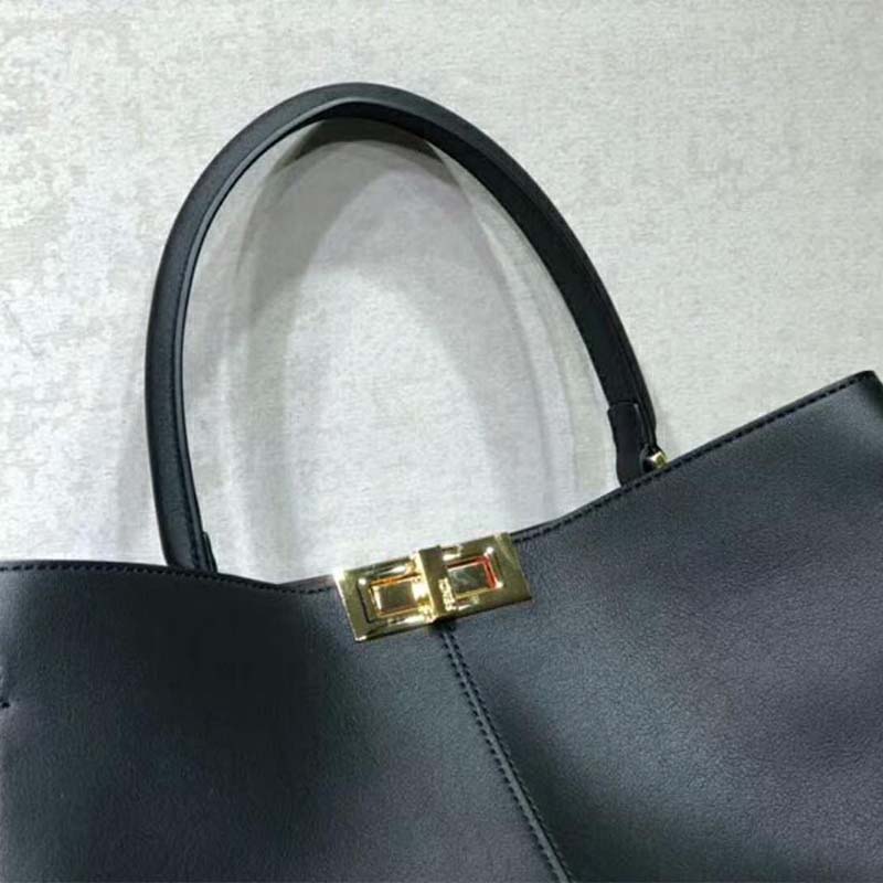 Fendi Women Peekaboo X-Lite in Leather Bag-Black - image 9