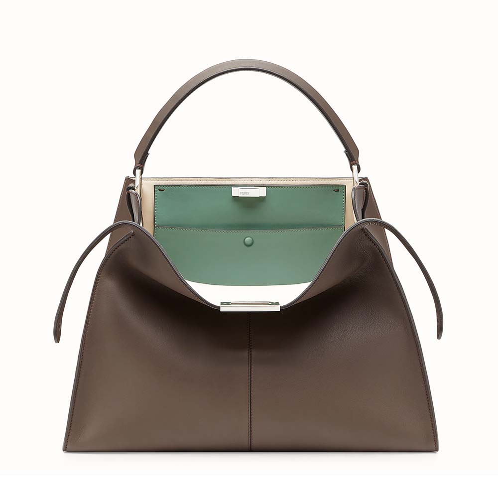 Fendi Women Peekaboo X-Lite in Leather Bag-Brown - image 1