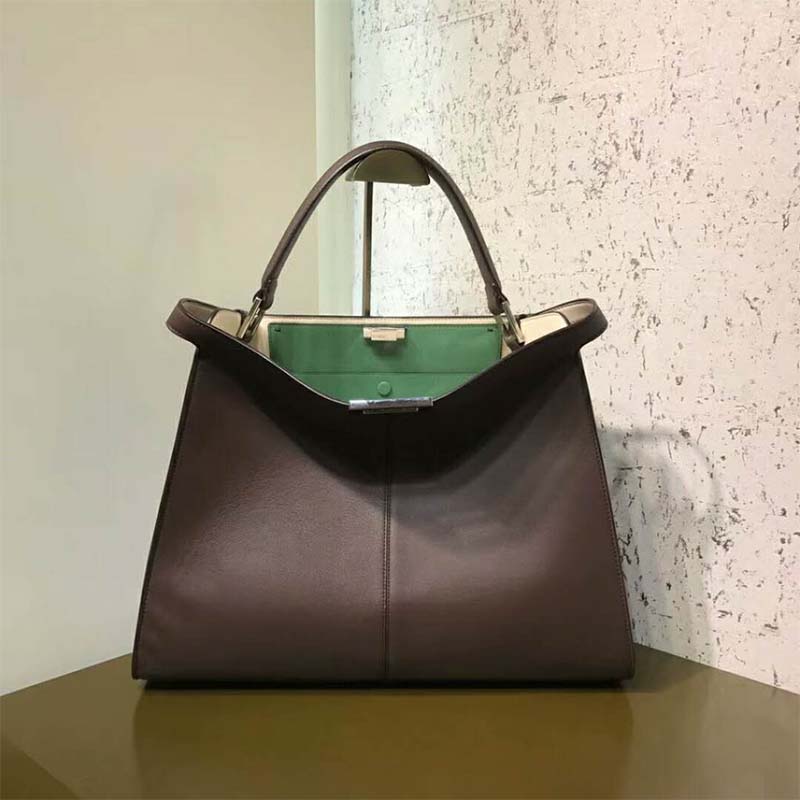 Fendi Women Peekaboo X-Lite in Leather Bag-Brown - image 2