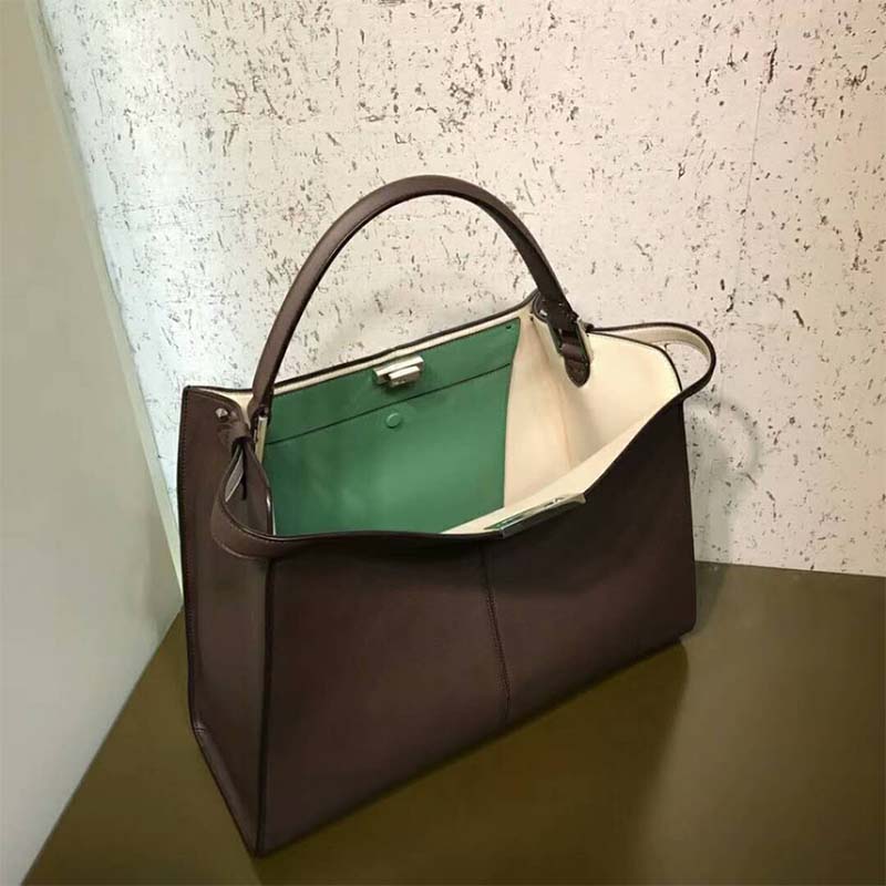 Fendi Women Peekaboo X-Lite in Leather Bag-Brown - image 5