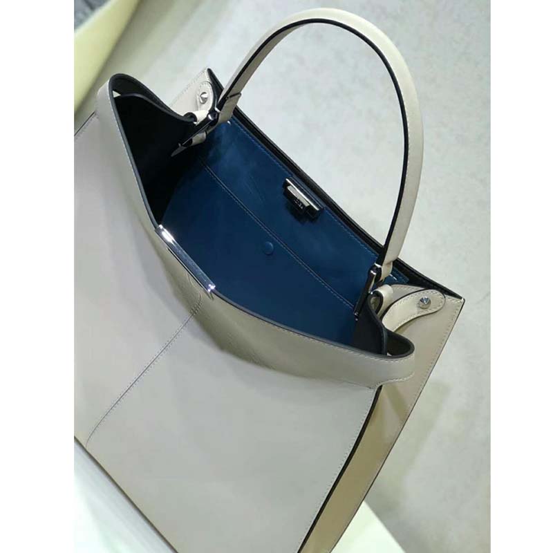 Fendi Women Peekaboo X-Lite in Leather Bag-White - image 4