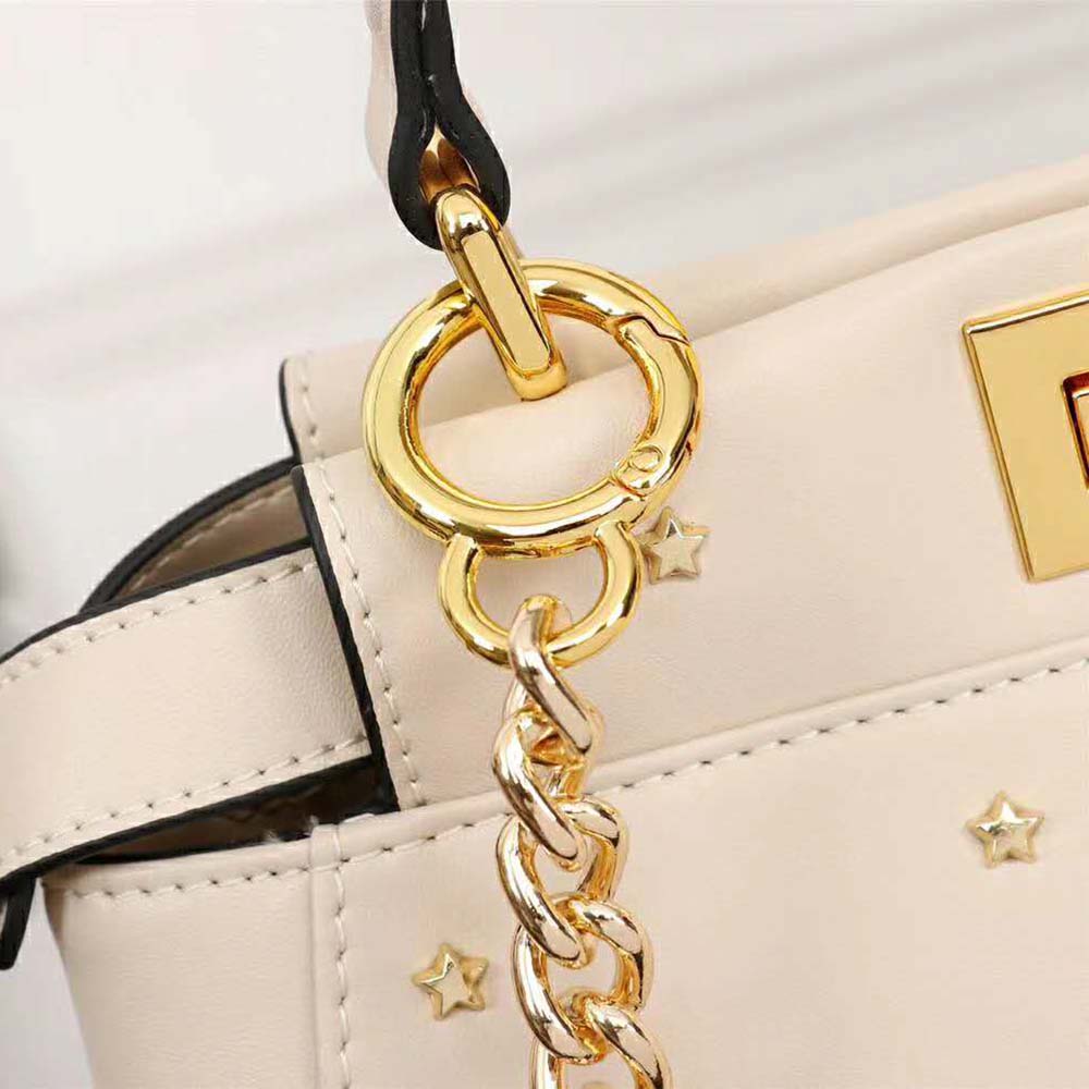Fendi Women Peekaboo XS Leather Mini-Bag-White - image 7