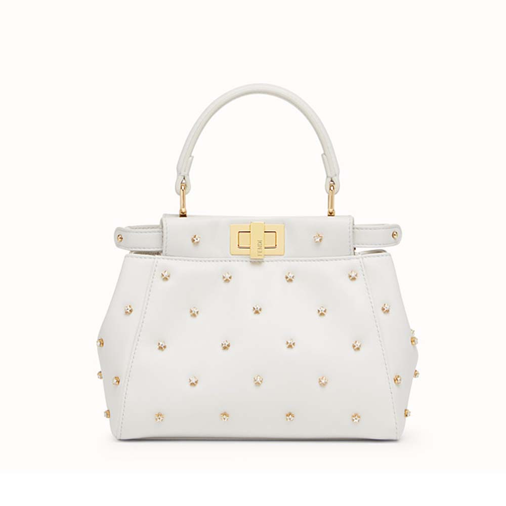 Fendi Women Peekaboo XS Leather Mini-Bag-White - image 1