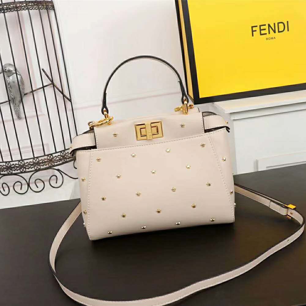 Fendi Women Peekaboo XS Leather Mini-Bag-White - image 2