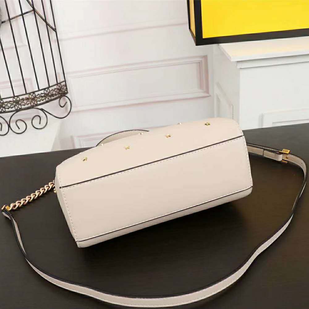 Fendi Women Peekaboo XS Leather Mini-Bag-White - image 6