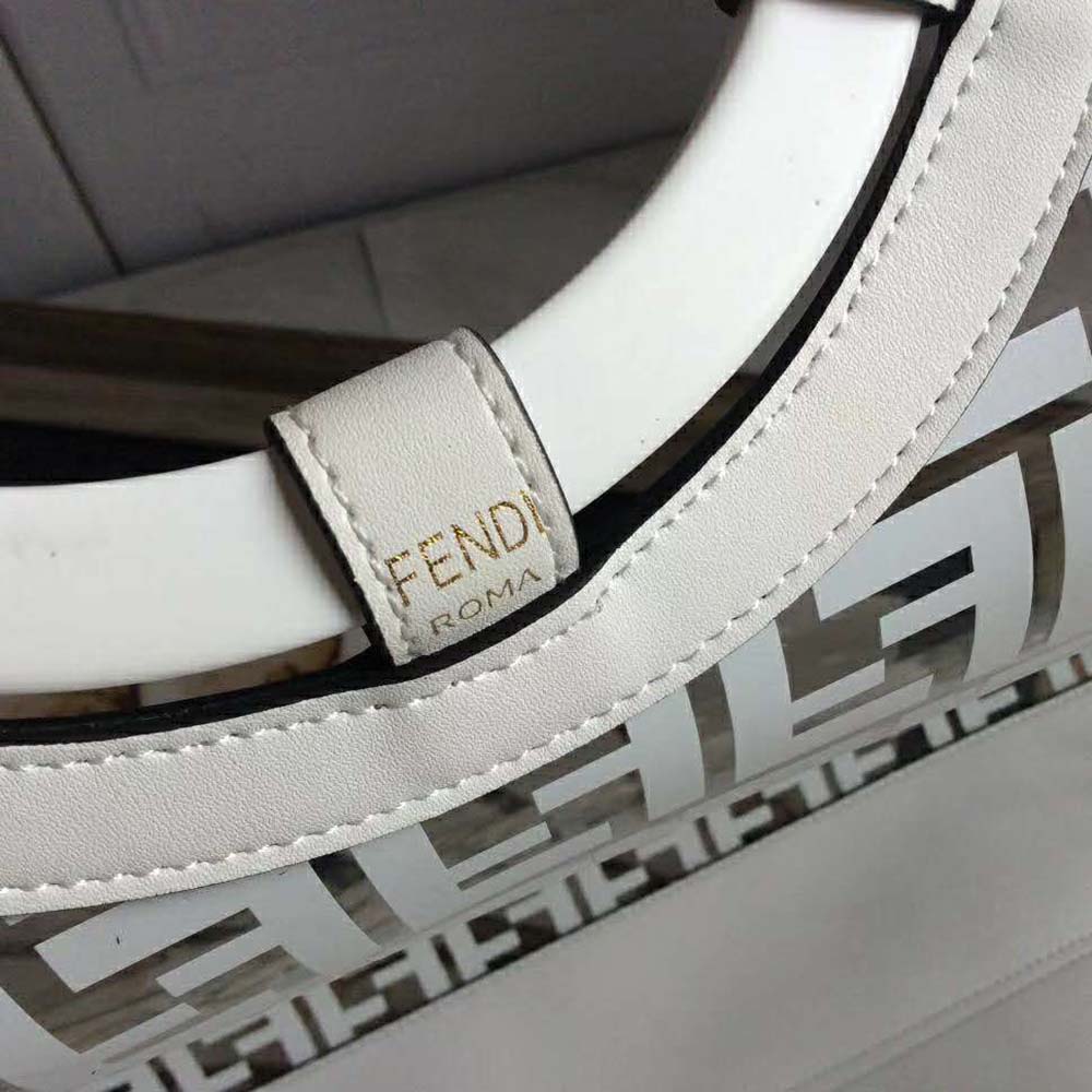 Fendi Women Runaway Shopper PU Bag-White - image 9