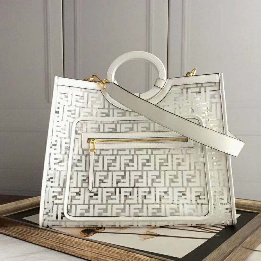 Fendi Women Runaway Shopper PU Bag-White - image 2