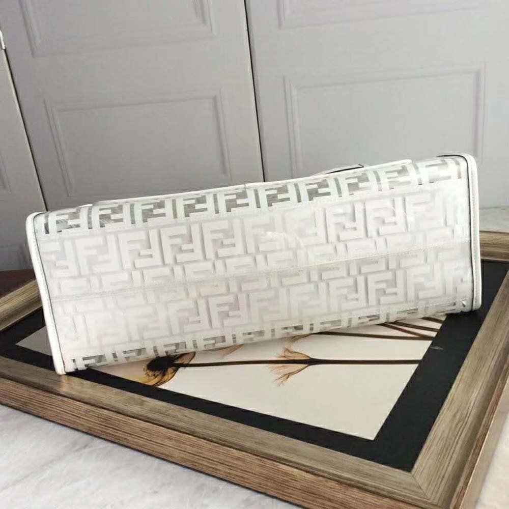 Fendi Women Runaway Shopper PU Bag-White - image 5