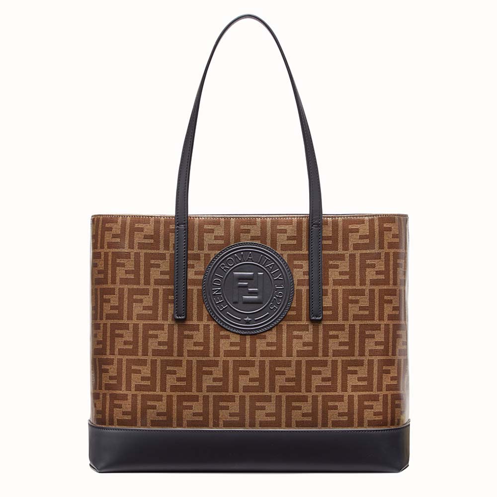 Fendi Women Shopping Logo Leather Shopper-Black - image 1