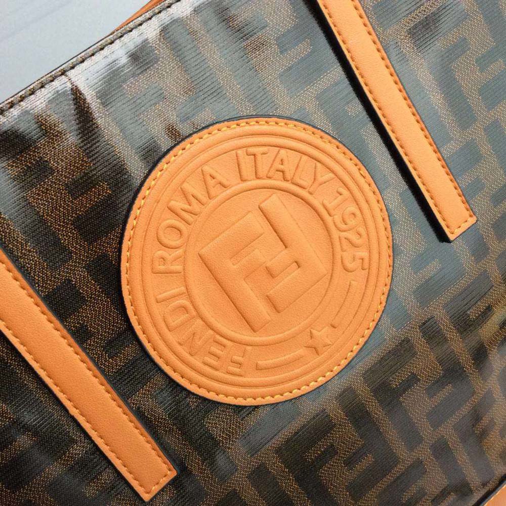 Fendi Women Shopping Logo Leather Shopper-Brown - image 7