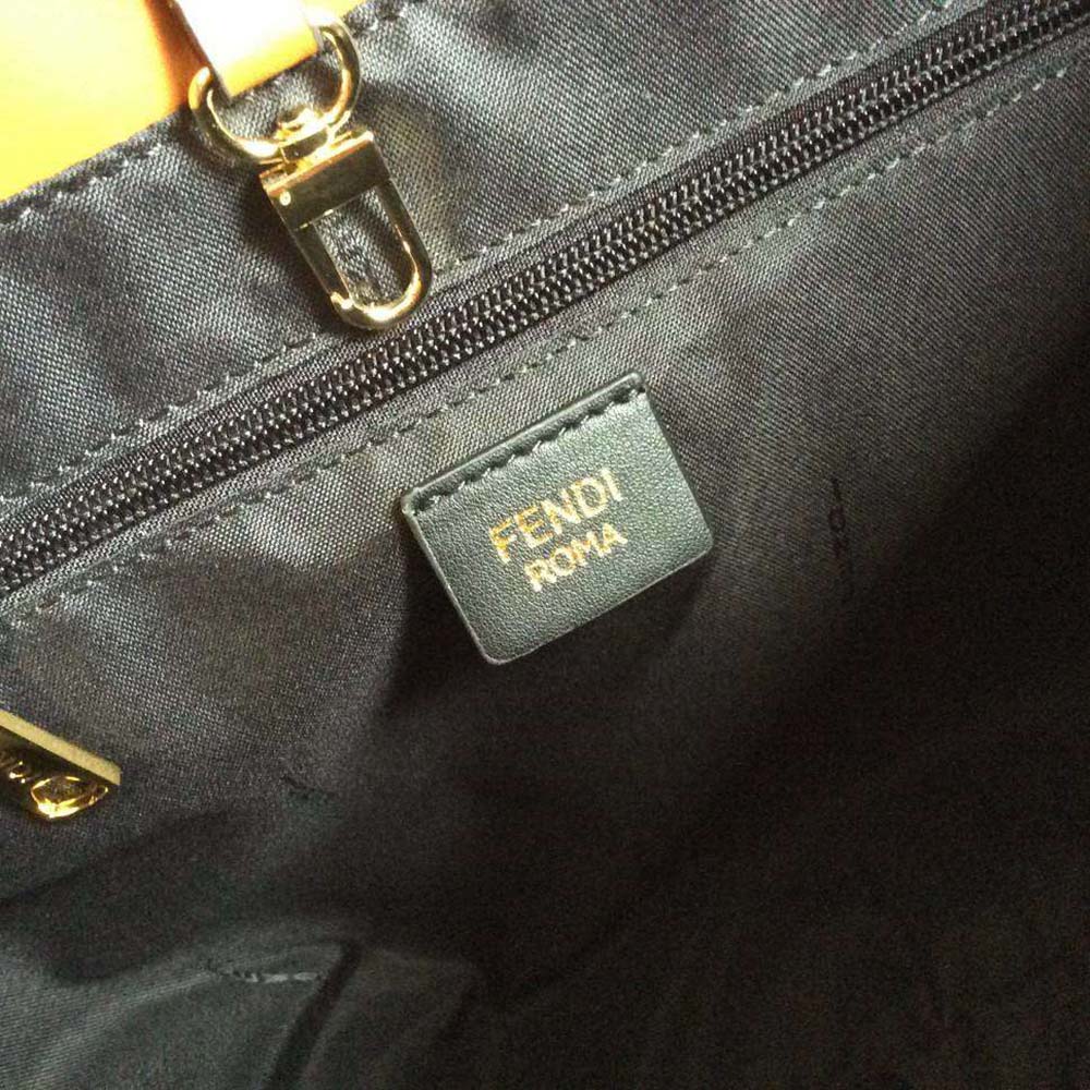 Fendi Women Shopping Logo Leather Shopper-Brown - image 9