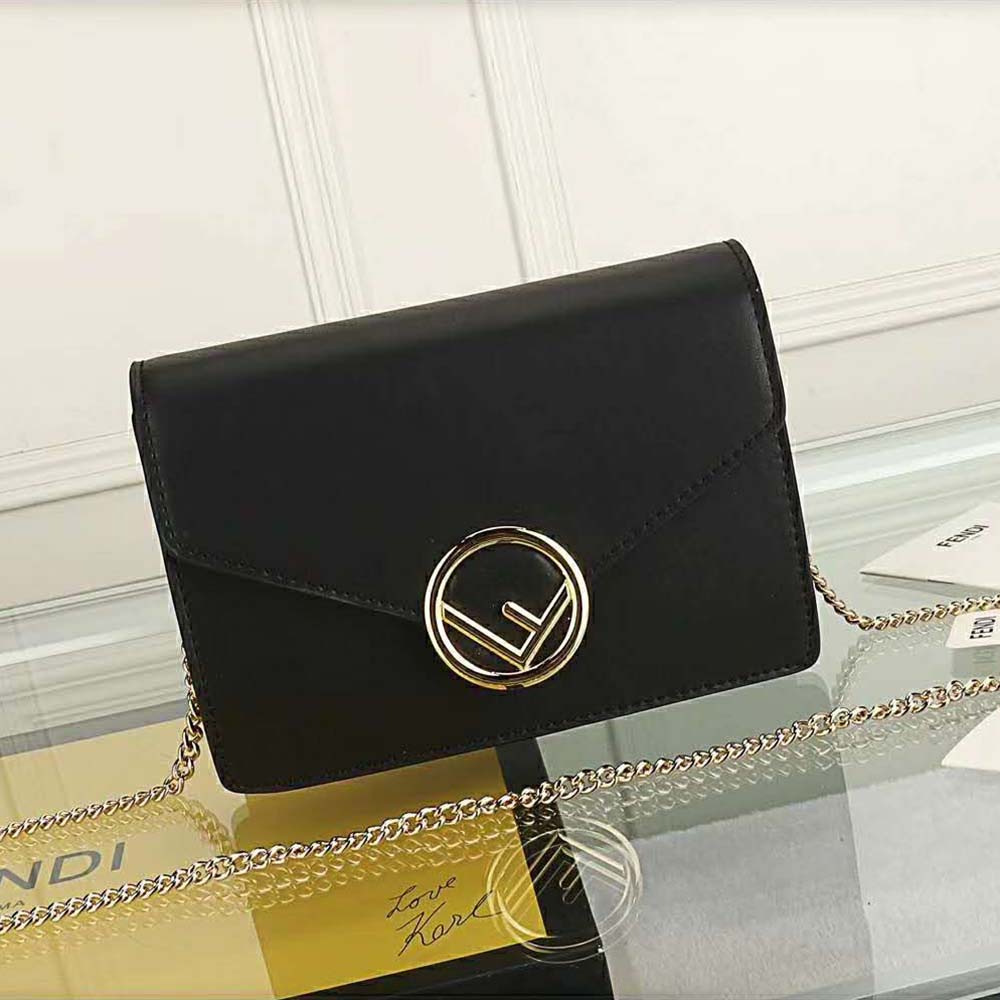 Close-up of gold hardware on Fendi Women Wallet on Chain