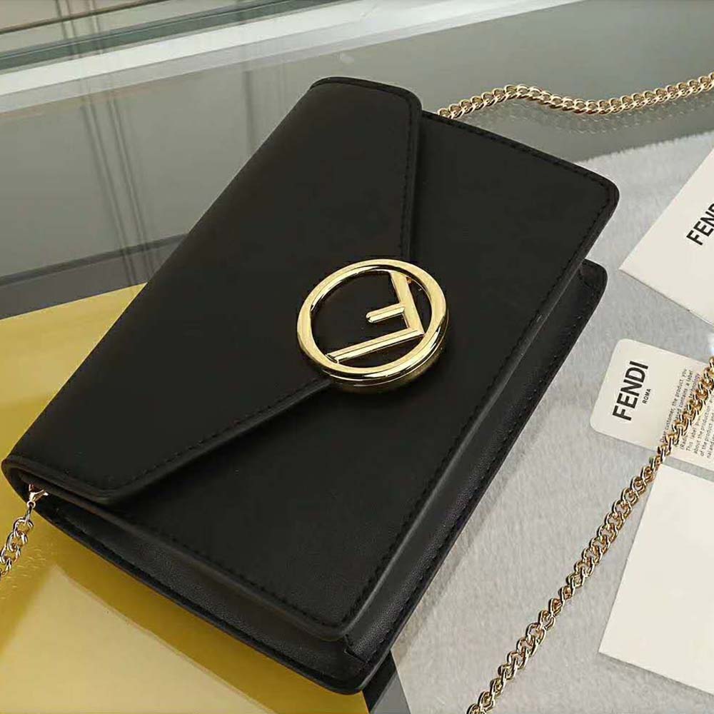 Fendi Women Wallet on Chain Black Leather Mini-Bag - image 5