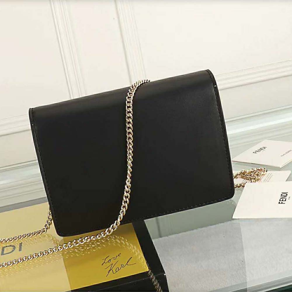 Fendi Women Wallet on Chain Black Leather Mini-Bag - image 4
